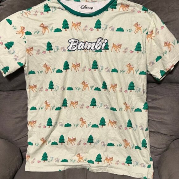 Our Universe Green Pattern Bambi Shirt Size S Small - Picture 1 of 4